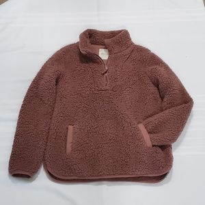 Altar'd State Women 1/4 Zip Sherpa Fleece Pullover/Jacket